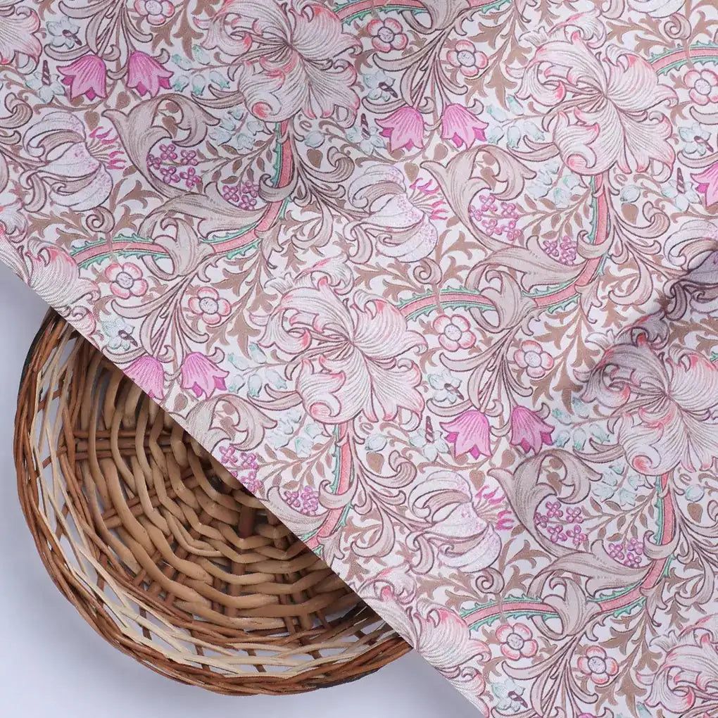 Festive Curve Design Pink Doted Flower Digital Printed Fabric - Japan Satin – js 0 ta 06000 110 festive curve design pink doted flower digital printed fabric japan satin 2
