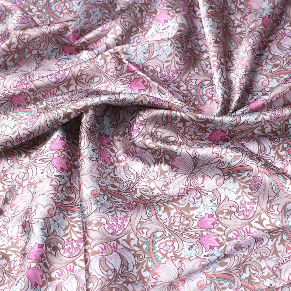 Festive Curve Design Pink Doted Flower Digital Printed Fabric - Japan Satin – js 0 ta 06000 110 festive curve design pink doted flower digital printed fabric japan satin 3