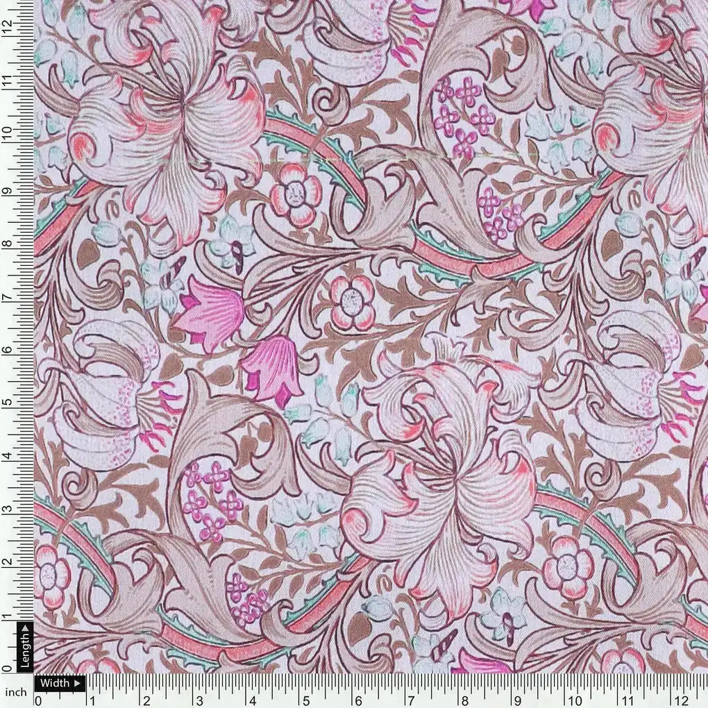 Festive Curve Design Pink Doted Flower Digital Printed Fabric - Japan Satin – js 0 ta 06000 110 festive curve design pink doted flower digital printed fabric japan satin 4