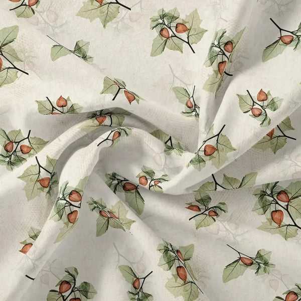 Colico Bunch Green With Orange Seads Digital Printed Fabric – js 0 ta 06264 110 colico bunch green with orange seads digital printed fabric 1