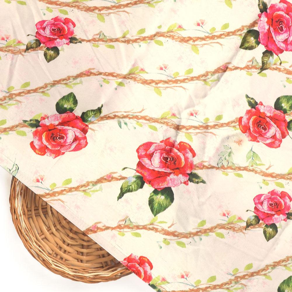 Autumnal Red Roses With Leaves Digital Printed Fabric - Japan Satin – js 0 ta 06478 110 autumnal red roses with leaves digital printed fabric japan satin 2