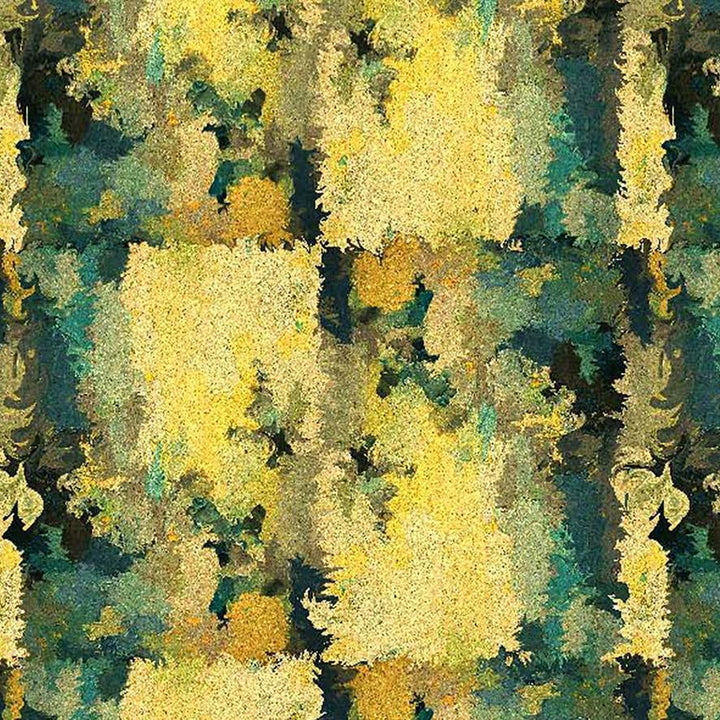 Rustic Green And Yellow Block Repeat Digital Printed Fabric - FAB VOGUE Studio®