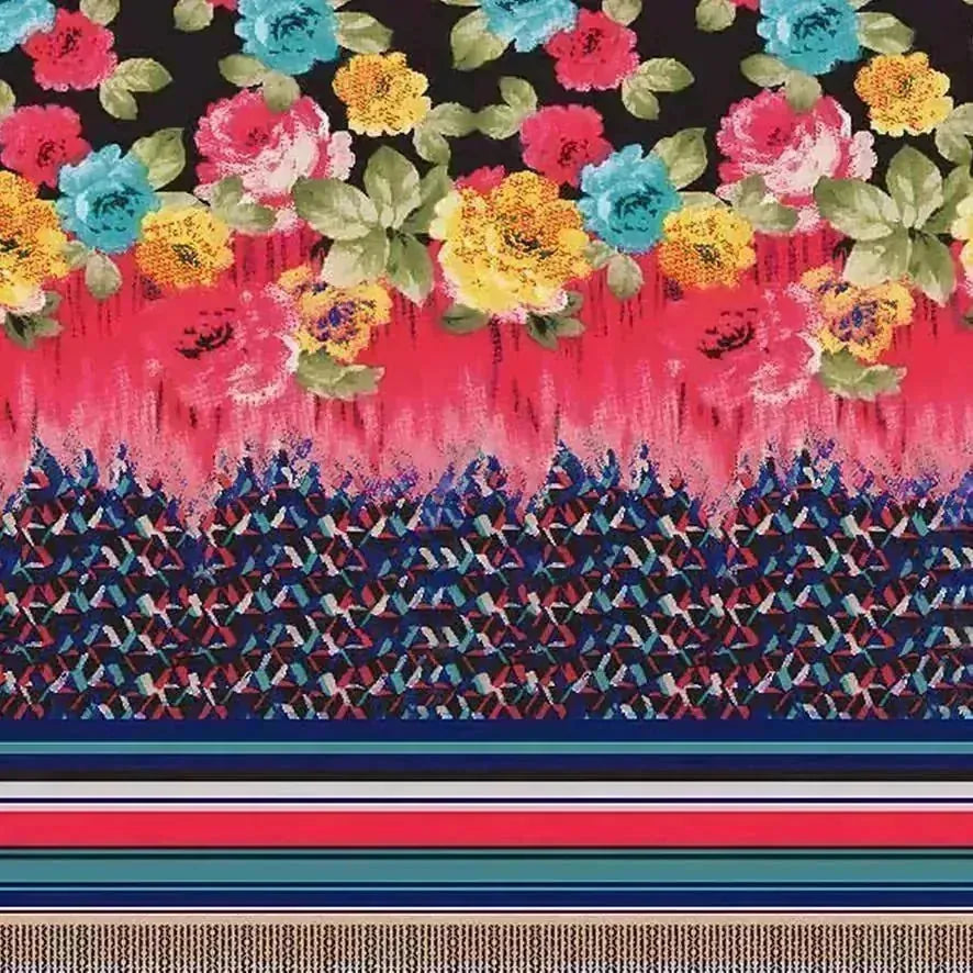 Stripes With Flower Digital Printed Fabric – js 0 ta0008 110 stripes with flower digital printed fabric 1