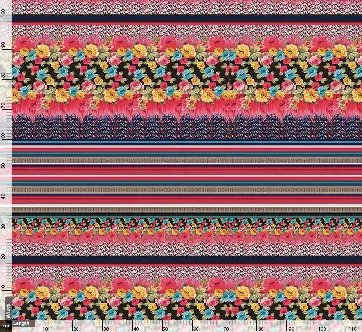 Stripes With Flower Digital Printed Fabric – js 0 ta0008 110 stripes with flower digital printed fabric 3