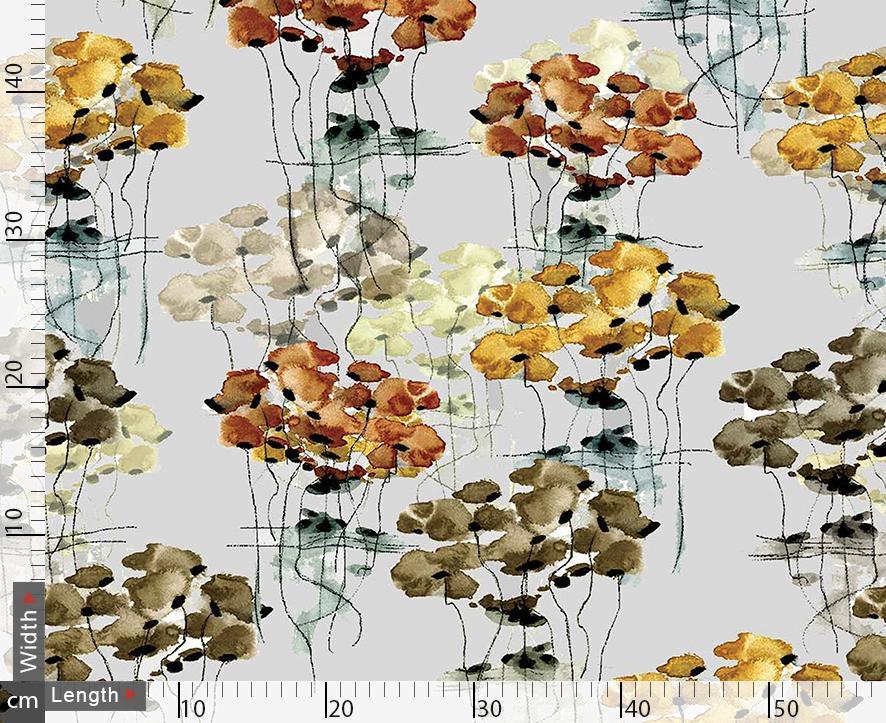 Water Coloured Flower Bunch Digital Printed Fabric - FAB VOGUE Studio®