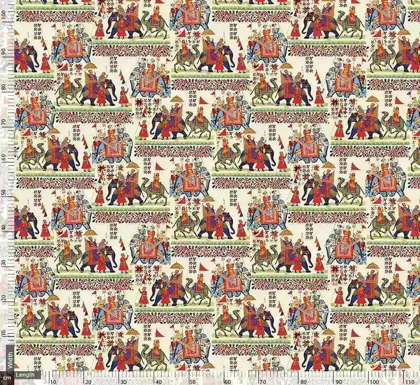 Stylized Camel And Elephant Repeat Digital Printed Fabric – js 0 ta0012 110 stylized camel and elephant repeat digital printed fabric 3