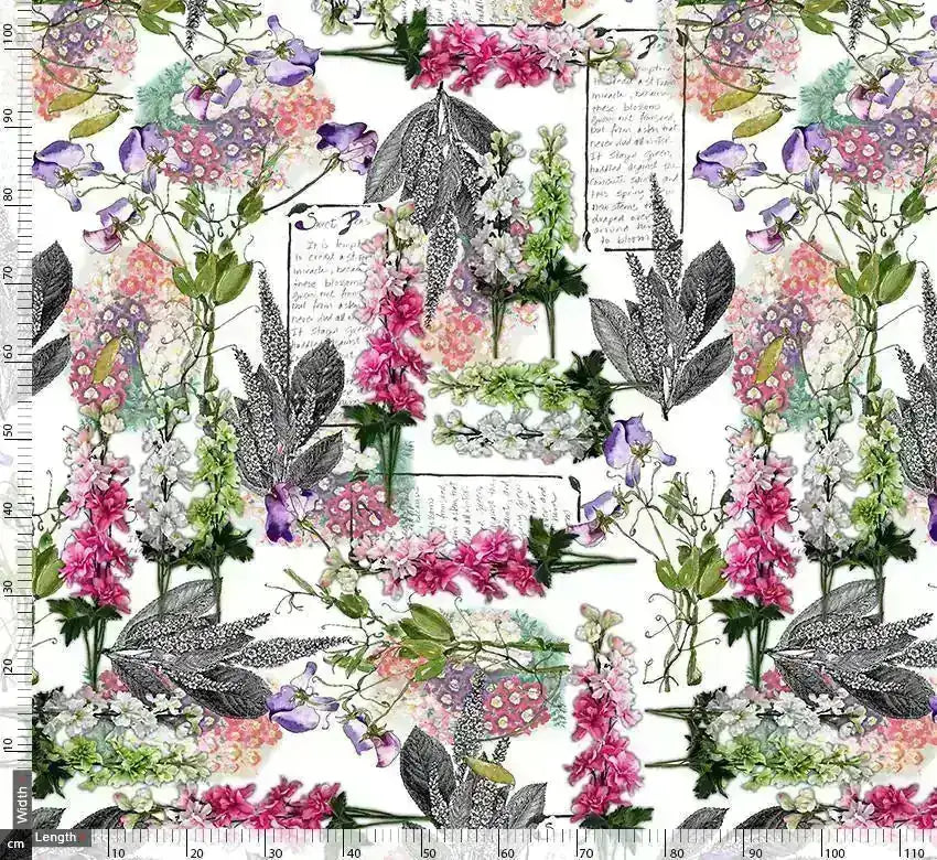 Typographic Floral Repeat Digital Printed Fabric – js 0 ta0014 110 typographic floral repeat digital printed fabric 3