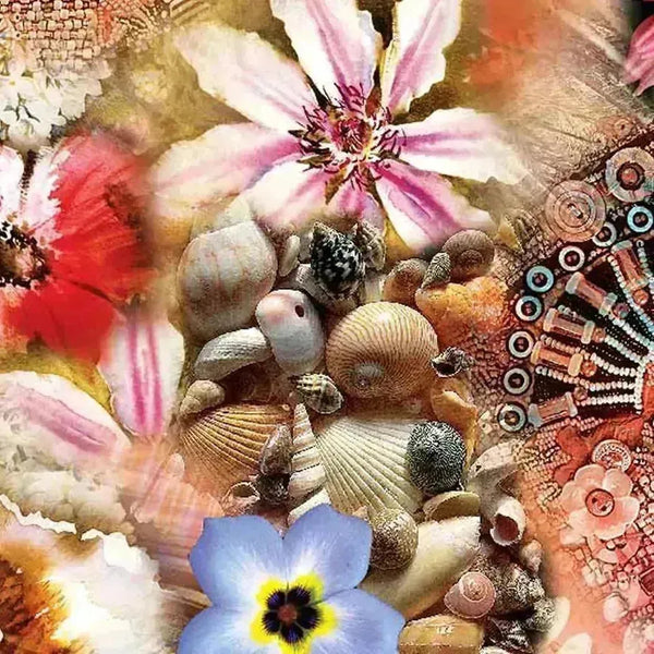Shells And Flowers Digital Printed Fabric – js 0 ta0020 110 shells and flowers digital printed fabric 1