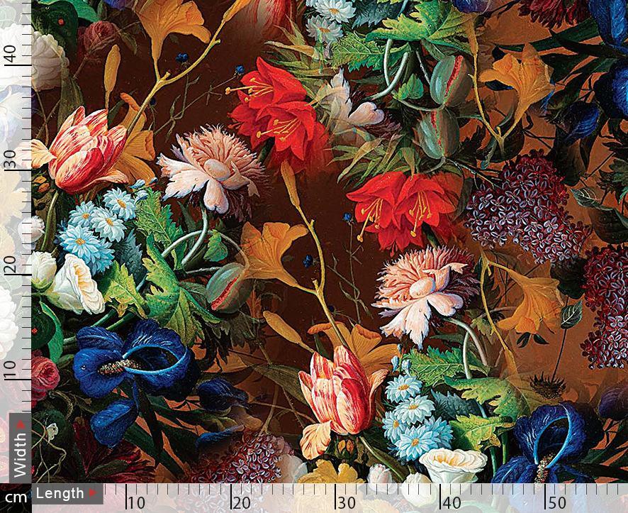 Vitage Flowers Allover Digital Printed Fabric - FAB VOGUE Studio®