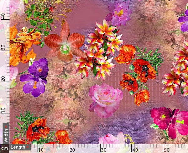 Pink And Violet Flowers Allover – js 0 ta0043 110 pink and violet flowers allover 2 - alternate view