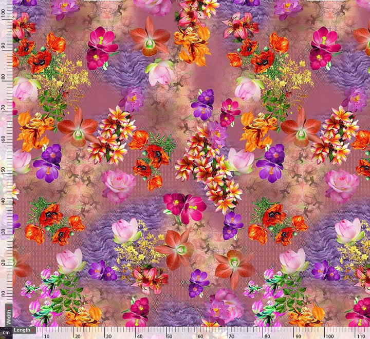 Pink And Violet Flowers Allover - FAB VOGUE Studio®