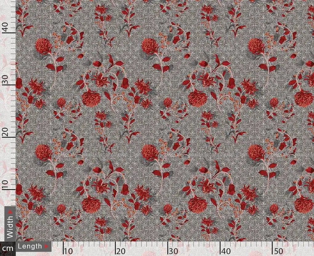 Vintage Look Red Flower Digtal Printed Fabric – js 0 ta0057 110 vintage look red flower digtal printed fabric 3
