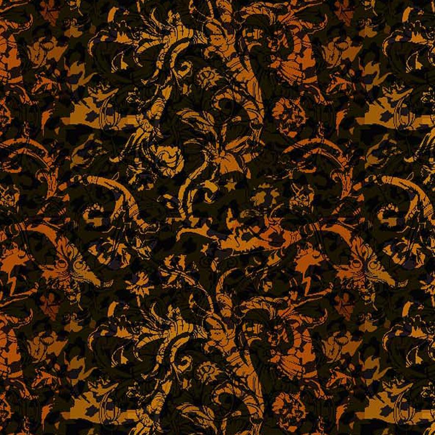 Yellow Brocade Allover Dgital Printed Fabric - FAB VOGUE Studio®