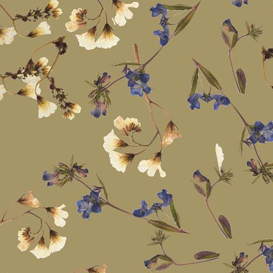 Violet Floating Flowers Digtal Printed Fabric - FAB VOGUE Studio®