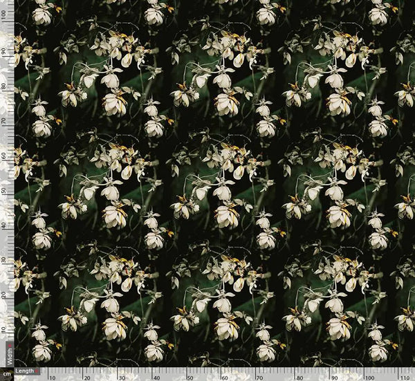 White Flower Branch Digtal Printed Fabric – js 0 ta0065 110 white flower branch digtal printed fabric 2 - alternate view