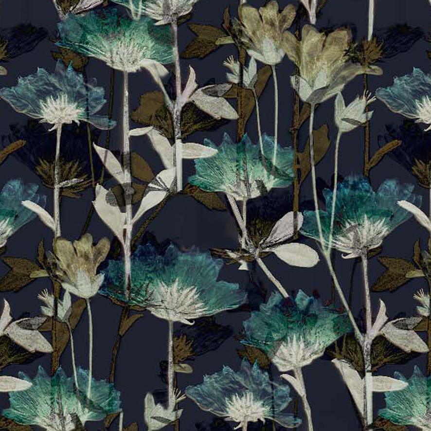 Painted Flower Strip Digital Printed Fabric - FAB VOGUE Studio®