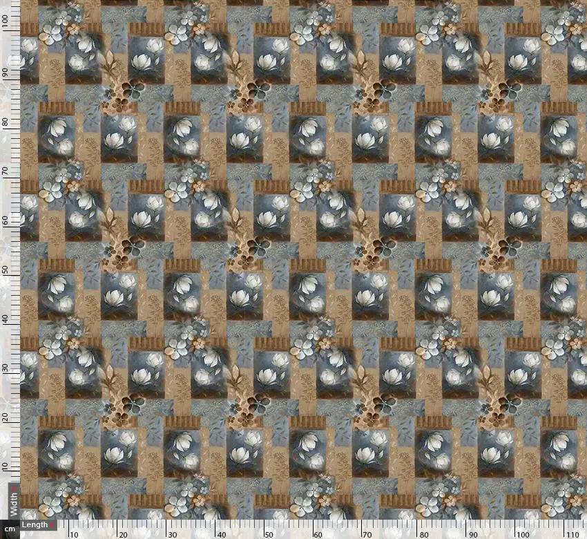 White Flower Brown Block Repeat – js 0 ta0086m1 110 white flower brown block repeat 2