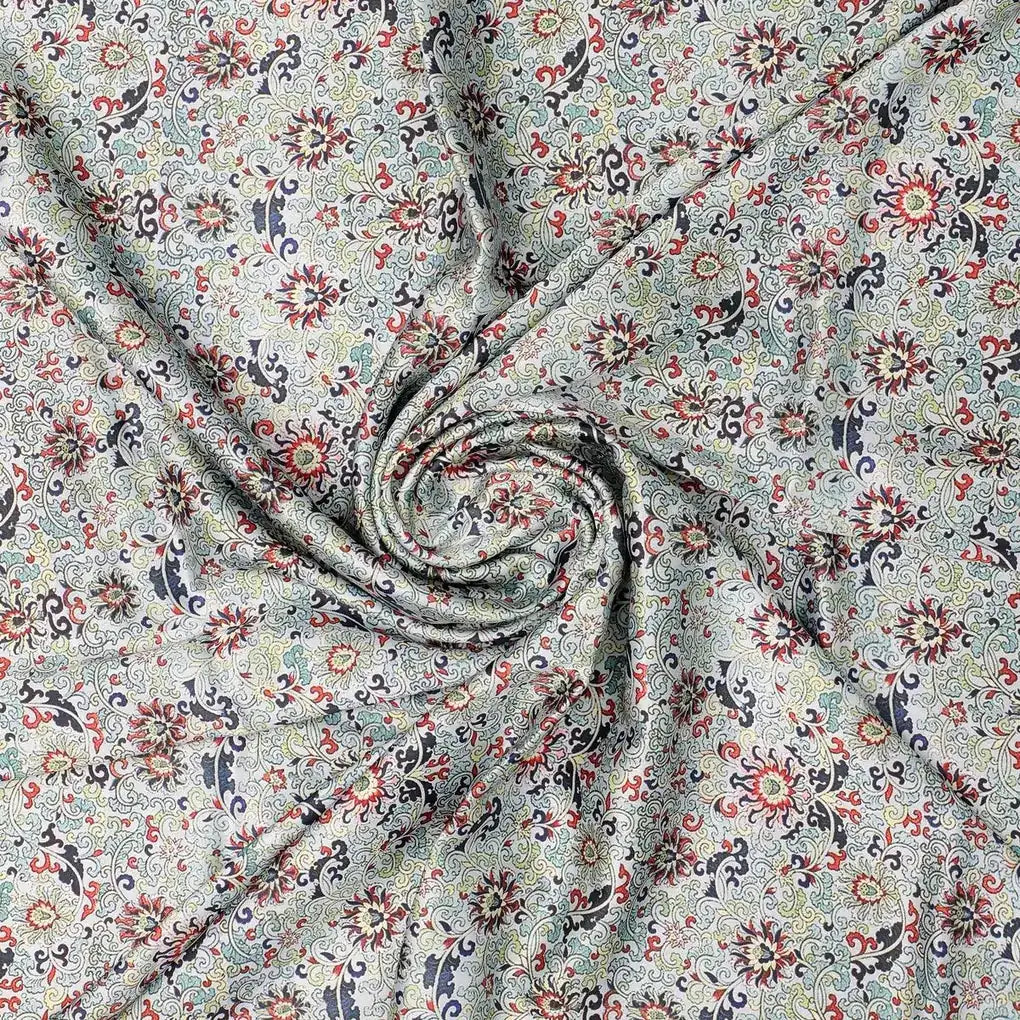 Rich Decorative Flower Digital Printed Fabric - FAB VOGUE Studio®