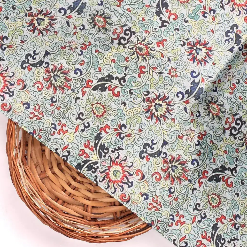 Rich Decorative Flower Digital Printed Fabric - FAB VOGUE Studio®