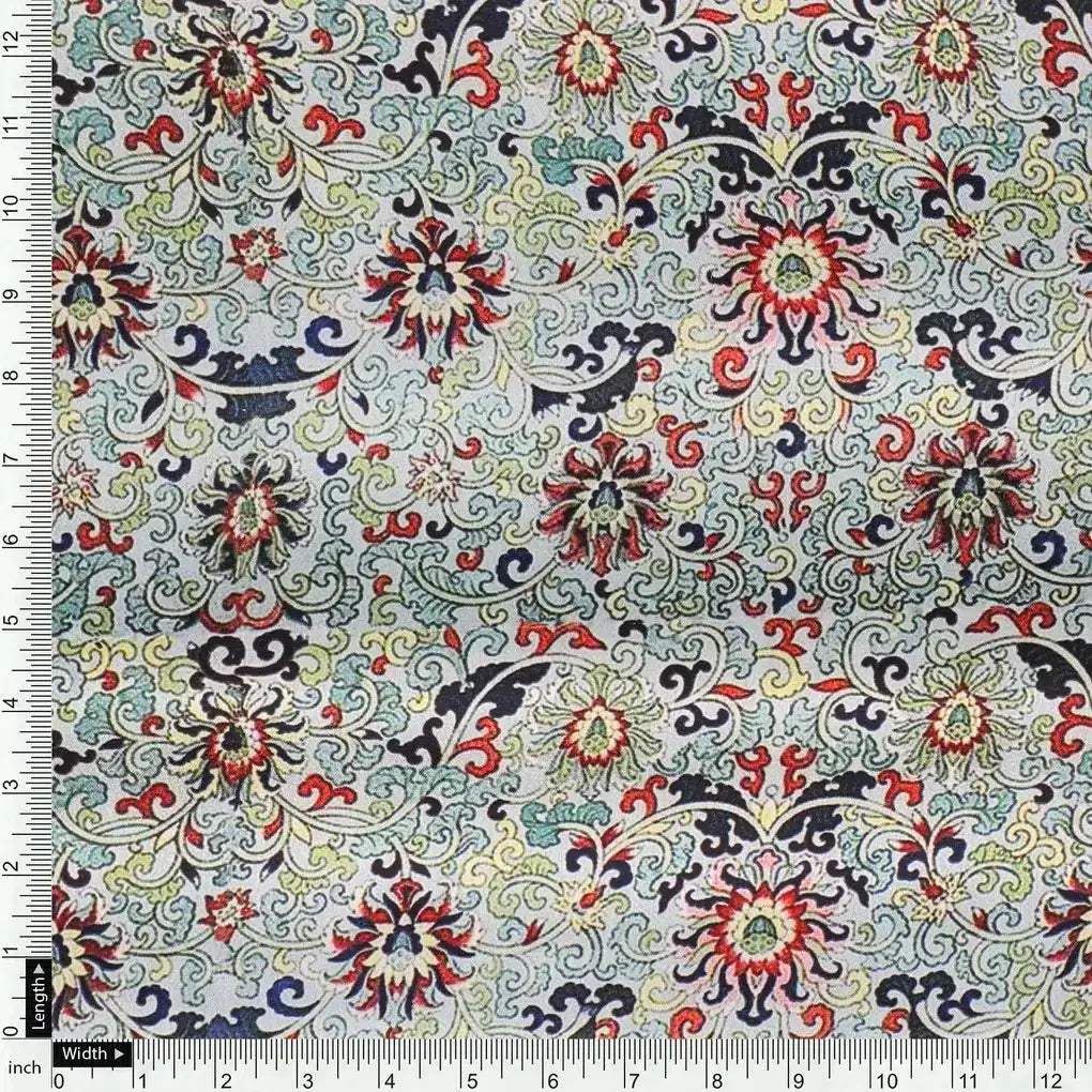 Rich Decorative Flower Digital Printed Fabric - FAB VOGUE Studio®