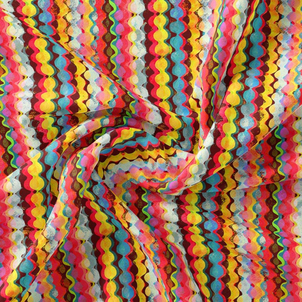 Wavy Stripes Digital Printed Fabric - FAB VOGUE Studio®
