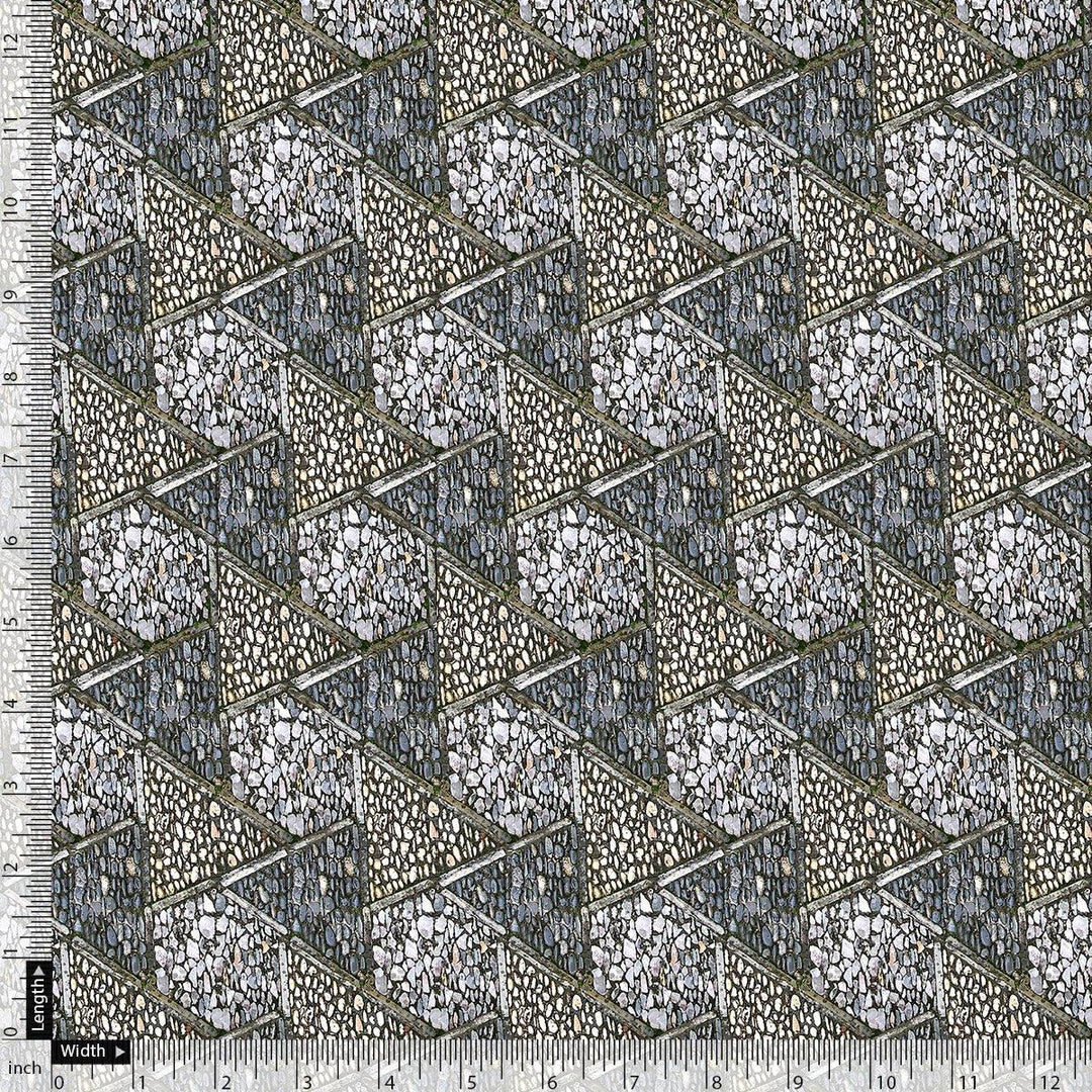 Morden Triangle Stone Art Digital Printed Fabric - FAB VOGUE Studio®
