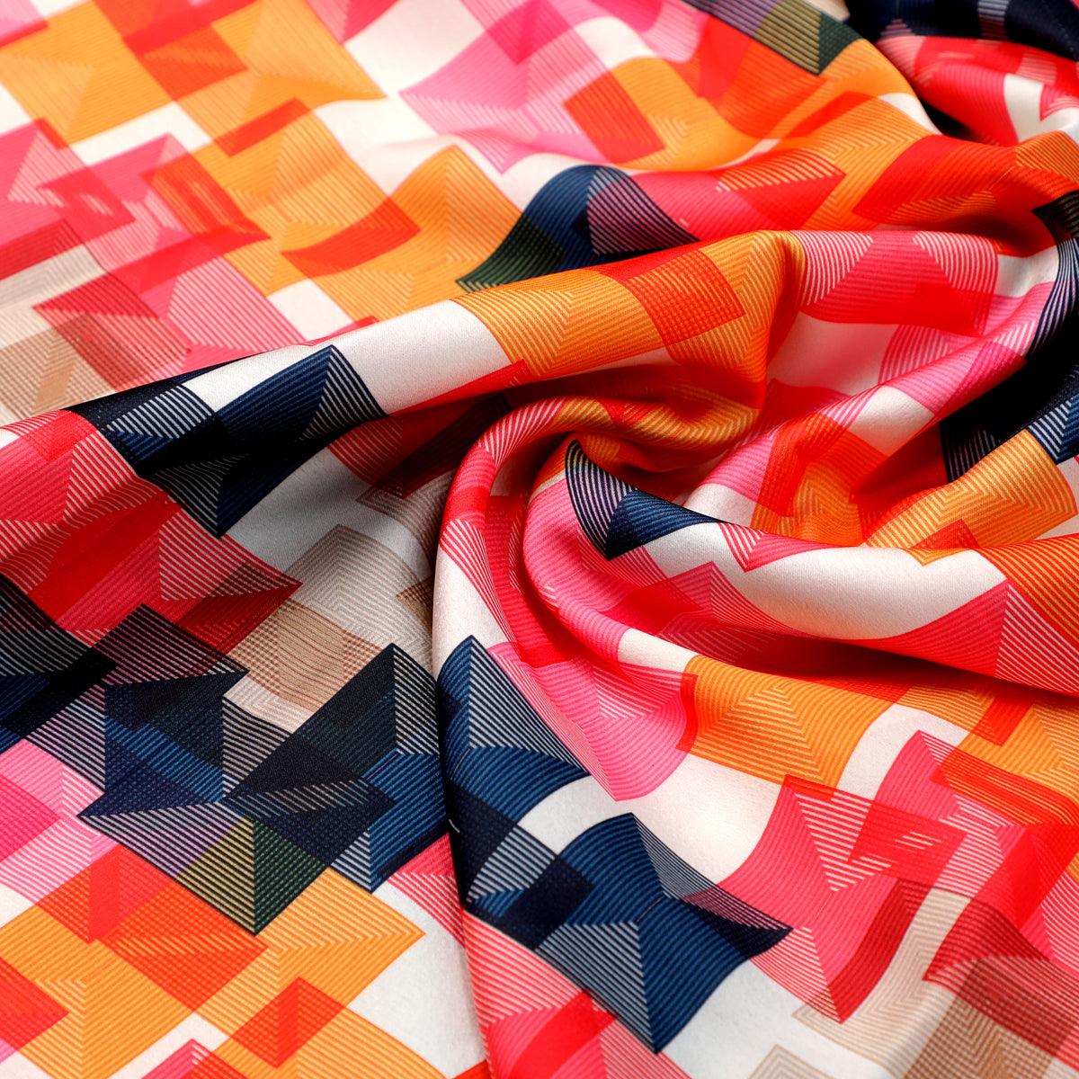 Abstract Squares Digital Printed Fabric - FAB VOGUE Studio®