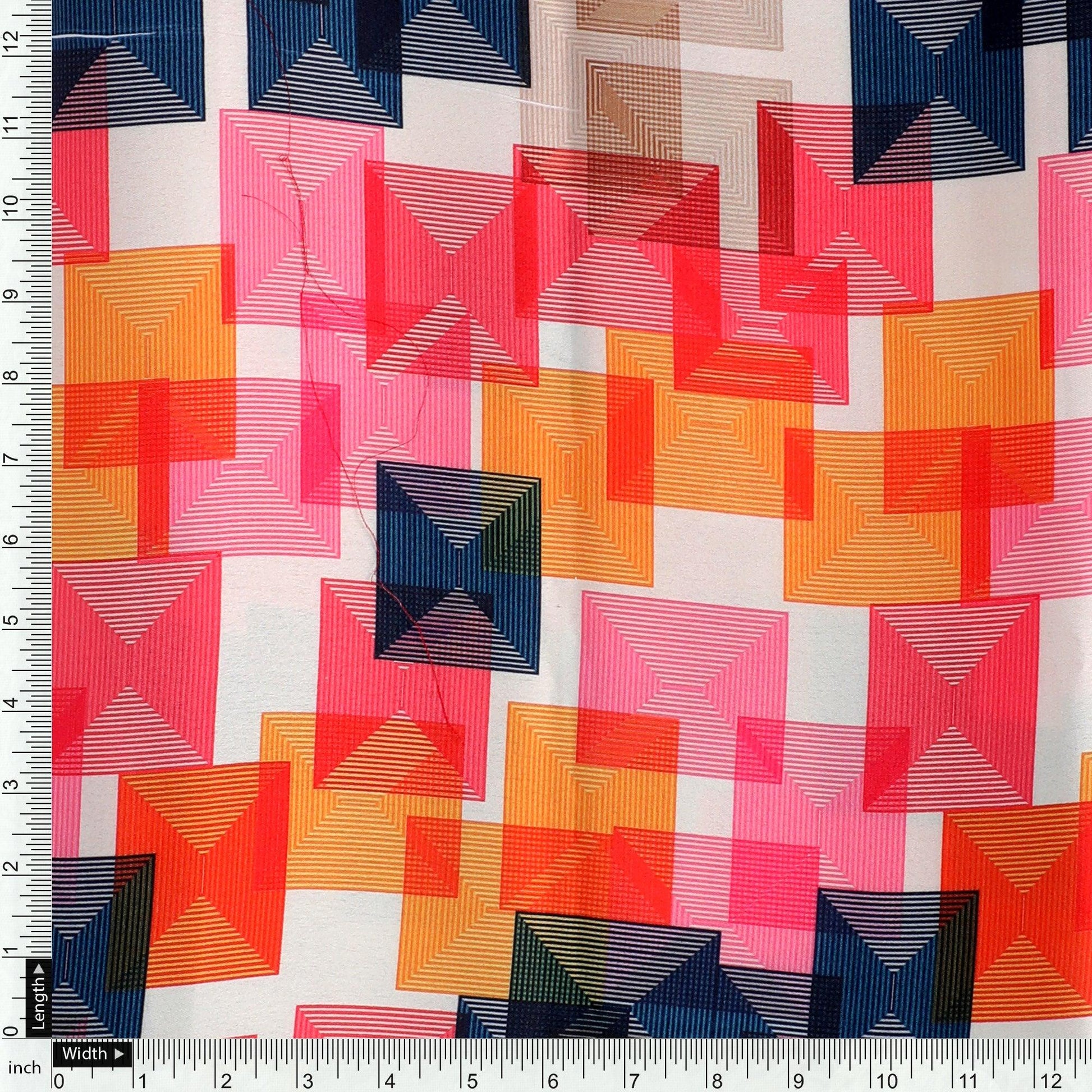 Abstract Squares Digital Printed Fabric - FAB VOGUE Studio®