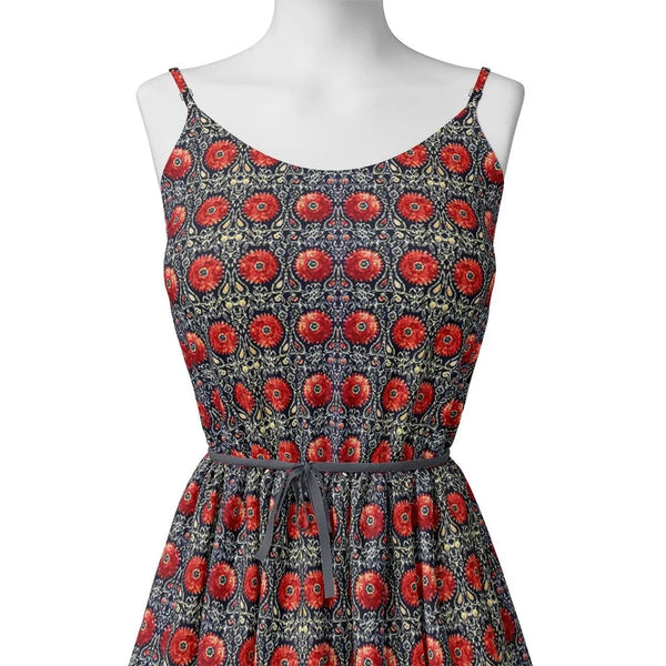 Cool Red Shiny Flower With Valley Digital Printed Fabric – js 0 ta0139 110 cool red shiny flower with valley digital printed fabric 2 - alternate view
