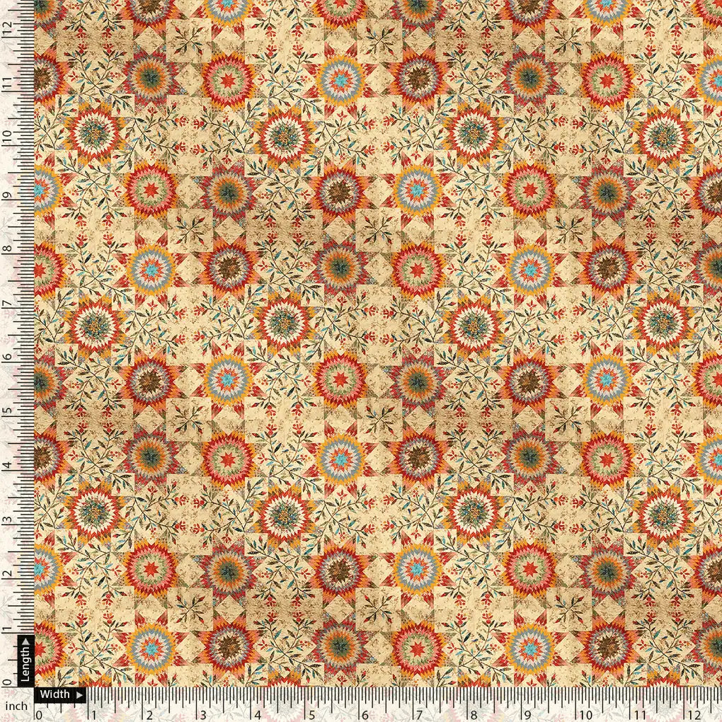 Vintage And Inspire Suzani With Leaves Digital Printed Fabric – js 0 ta0174 110 vintage and inspire suzani with leaves digital printed fabric 4