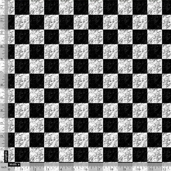Smoky Black And White Cheques Colour Digital Printed Fabric – js 0 ta0245 110 smoky black and white cheques colour digital printed fabric 2 - alternate view