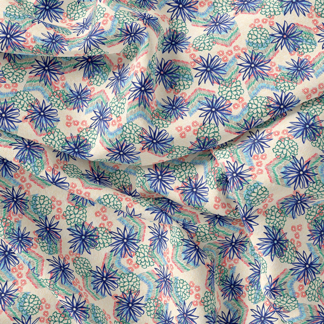 Morden Lily Floral Flower Digital Printed Fabric - FAB VOGUE Studio®