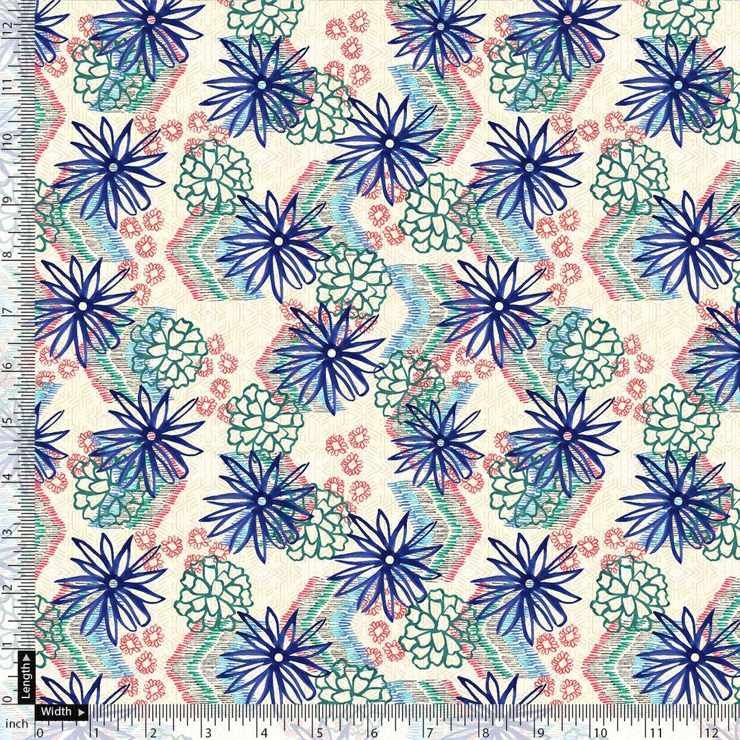 Morden Lily Floral Flower Digital Printed Fabric - FAB VOGUE Studio®
