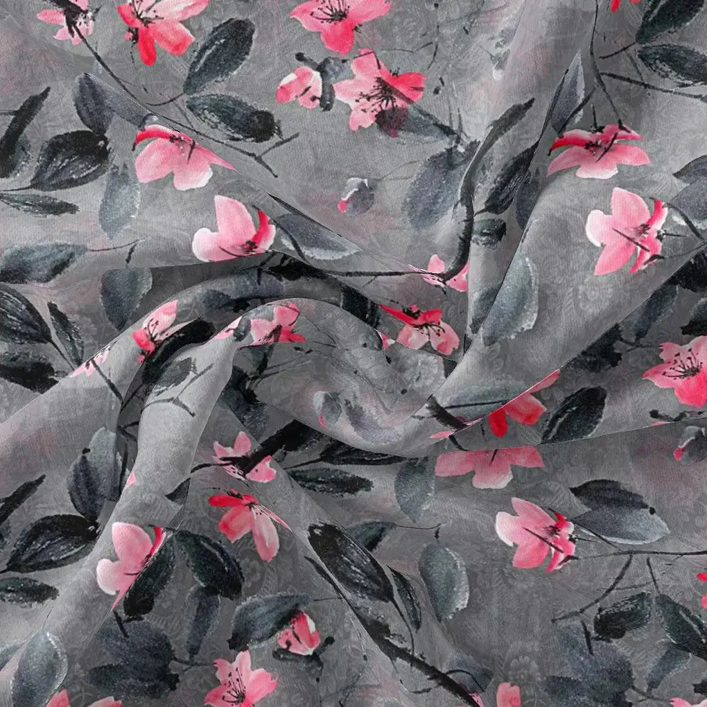 Rustic Looked Pink Flower Digital Printed Fabric - Japan Satin – js 0 ta05430 110 rustic looked pink flower digital printed fabric japan satin 4