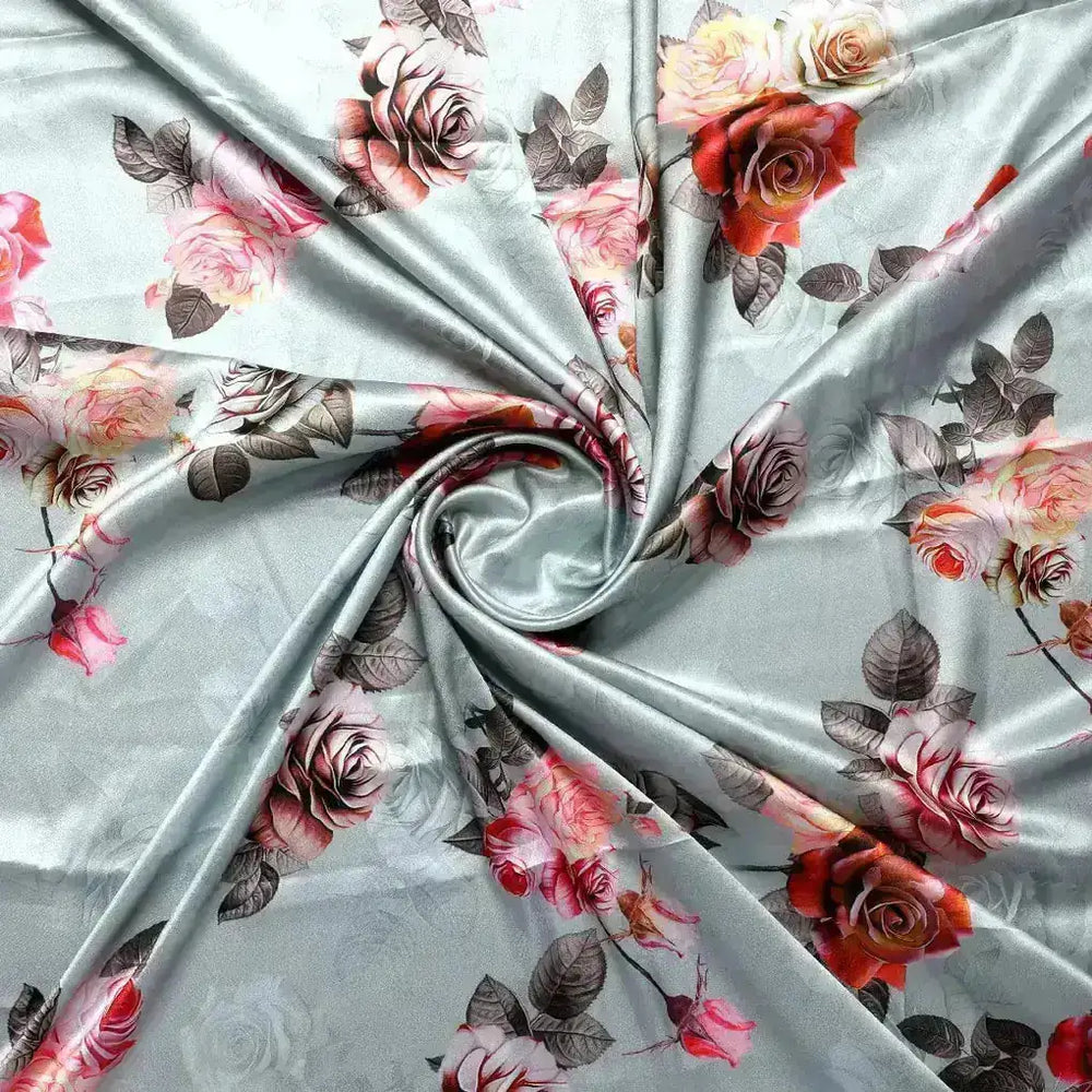 A Garden of Roses on Lustrous Satin