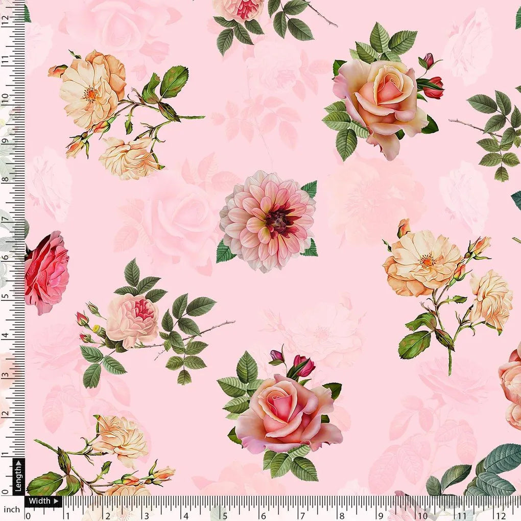 Pink And Peach Roses Allover Digital Printed Fabric – js 0 ta05620p4 110 pink and peach roses allover digital printed fabric 4