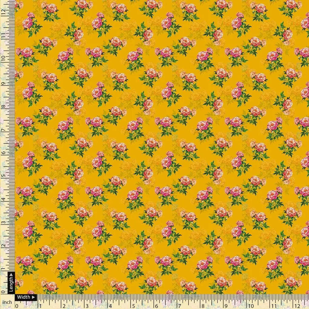 Pink Tiny Flower With Yellow Digital Printed Fabric – js 0 ta05637 110 pink tiny flower with yellow digital printed fabric 4