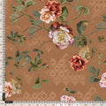 Oil Painted Flowers On Brown Digital Printed Fabric – js 0 ta05665p2 110 oil painted flowers on brown digital printed fabric 4