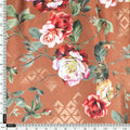 Oil Painted Flowers On Brown Digital Printed Fabric - Japan Satin – js 0 ta05665p2 110 oil painted flowers on brown digital printed fabric japan satin 4