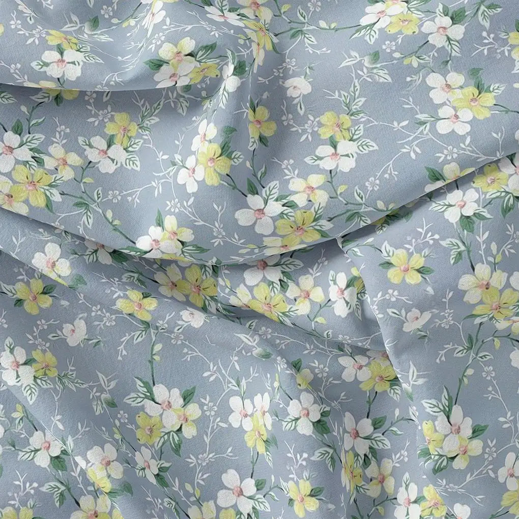 Beautiful White Jasmine Valley Flower Digital Printed Fabric – js 0 ta05677 110 beautiful white jasmine valley flower digital printed fabric 1
