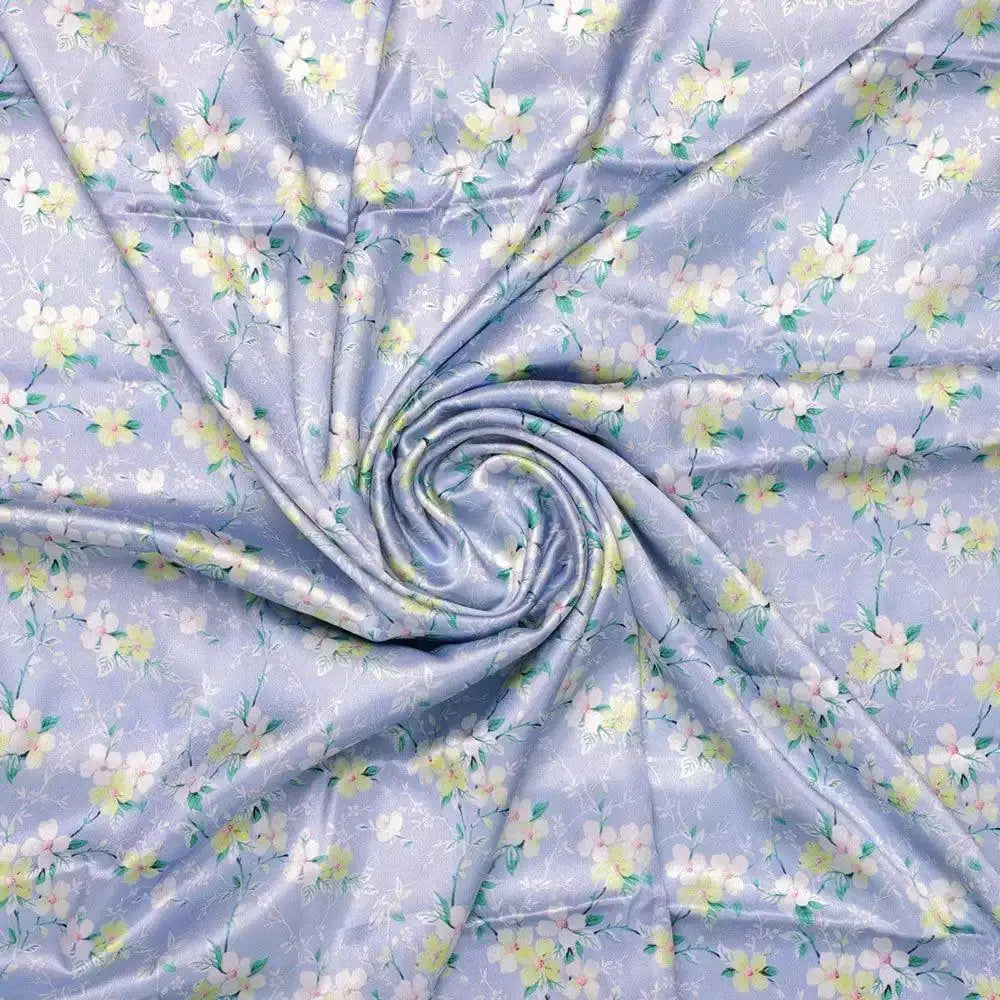 Beautiful White Jasmine Valley Flower Digital Printed Fabric - Japan Satin – js 0 ta05677 110 beautiful white jasmine valley flower digital printed fabric japan satin 1