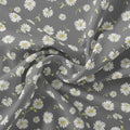 White Aster With Gray Background Digital Printed Fabric – js 0 ta05678 110 white aster with gray background digital printed fabric 1