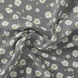 White Aster With Gray Background Digital Printed Fabric - Japan Satin – js 0 ta05678 110 white aster with gray background digital printed fabric japan satin 1