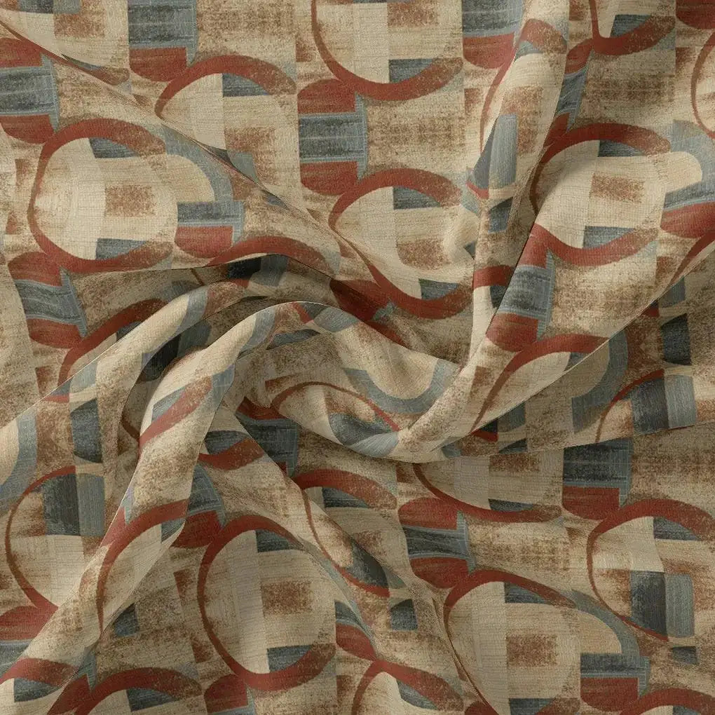 Dusty Looked Brown Abstract Motif  Digital Printed Fabric – js 0 ta05685 110 dusty looked brown abstract motif digital printed fabric 1