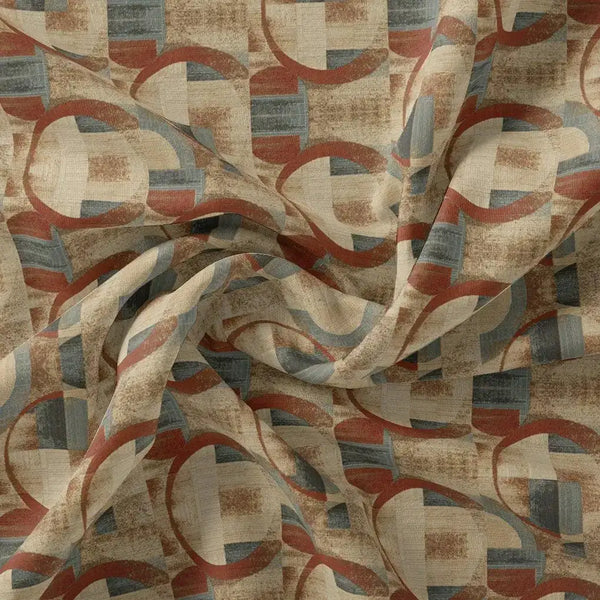 Dusty Looked Brown Abstract Motif  Digital Printed Fabric – js 0 ta05685 110 dusty looked brown abstract motif digital printed fabric 1