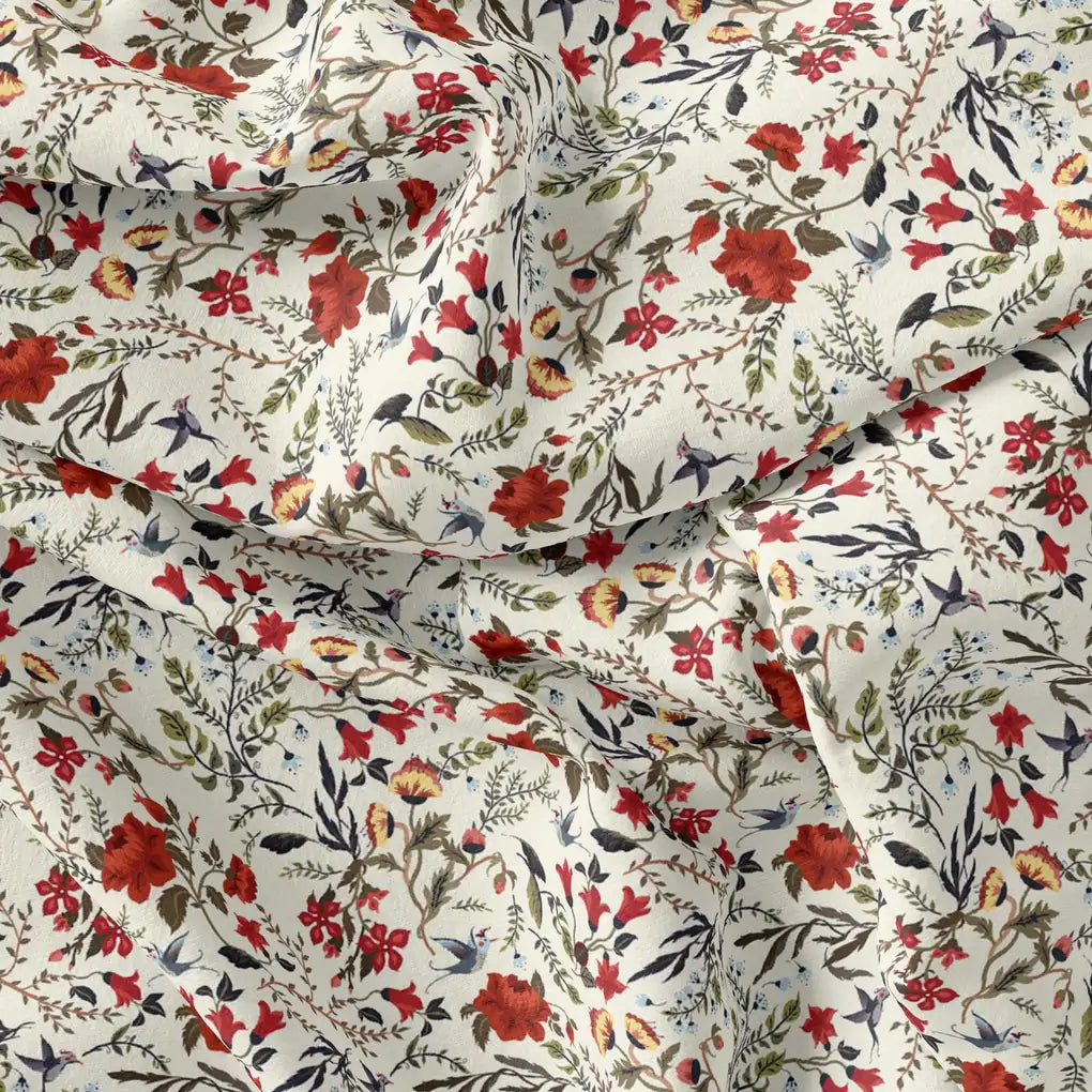 Jungle Wally Of Flower With Humming Bird Digital Printed Fabric – js 0 ta05760 110 jungle wally of flower with humming bird digital printed fabric 3