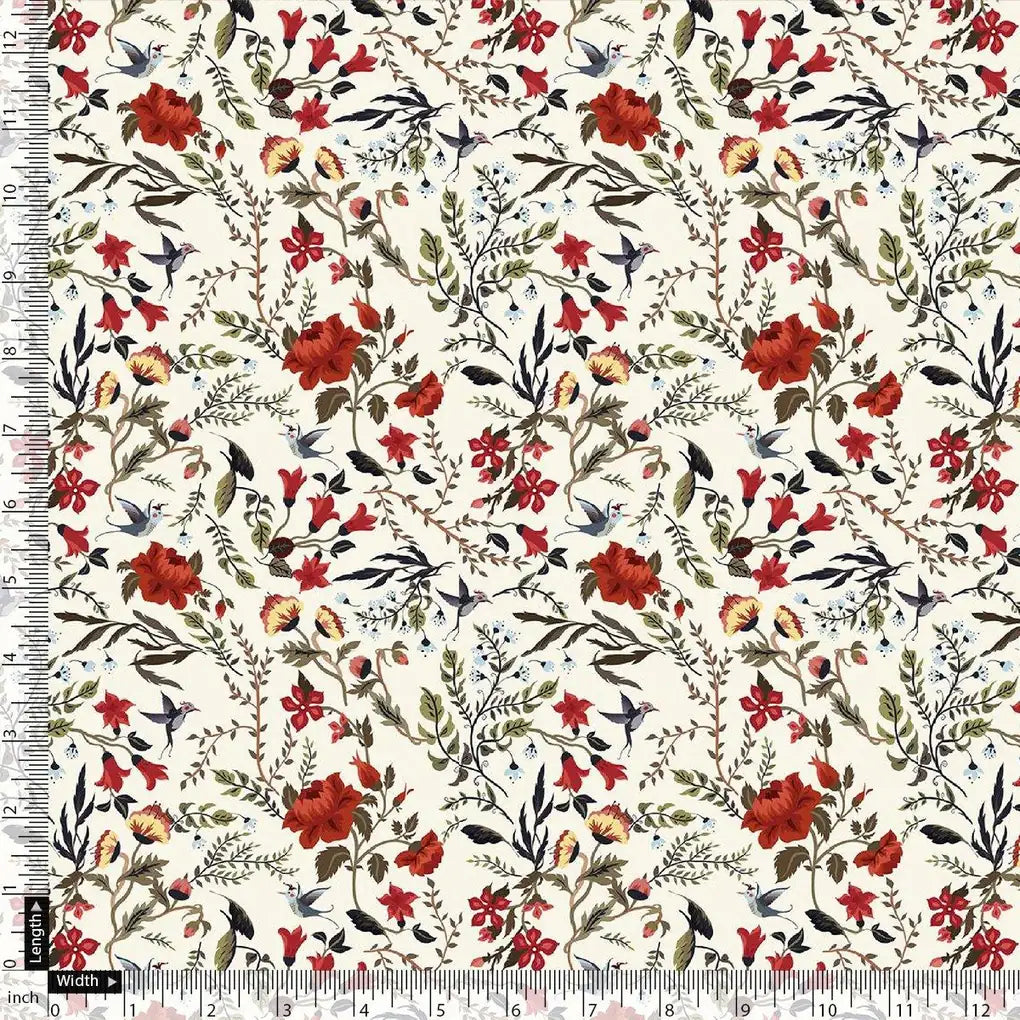 Jungle Wally Of Flower With Humming Bird Digital Printed Fabric – js 0 ta05760 110 jungle wally of flower with humming bird digital printed fabric 4