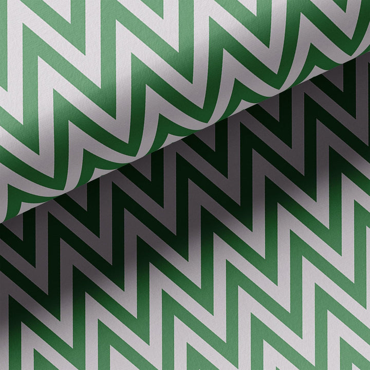Green Chevron Pattern Digital Printed Fabric - FAB VOGUE Studio®