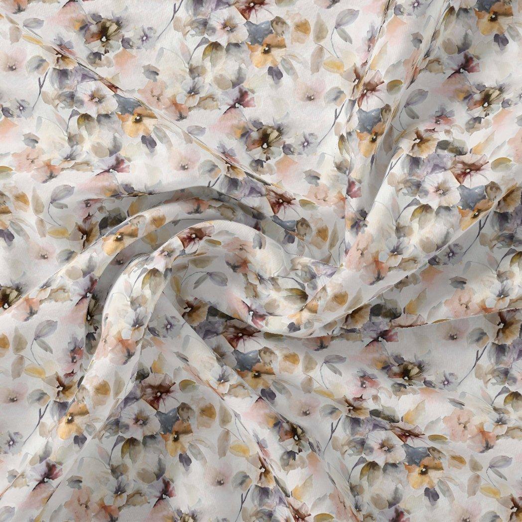 Vintage Pattern Of Chintz And Leaves Digital Printed Fabric - Japan Satin - FAB VOGUE Studio®