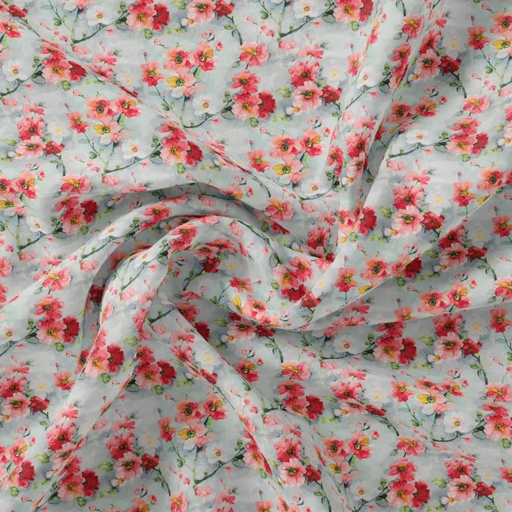 Red Violet Flower Green Buds Digital Printed Fabric – js 0 ta06067 110 red violet flower green buds digital printed fabric 1